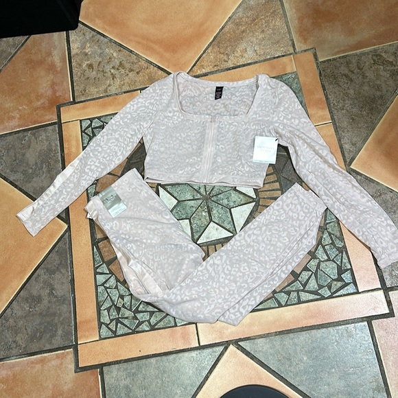 Victoria's Secret Other - Victoria’s Secret Sheer Crop Top and Leggings Set